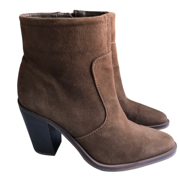 Gianni Bini Shoes - Gianni Bini Suede Leather Tovvy Ankle Boot Brown Women Size 5